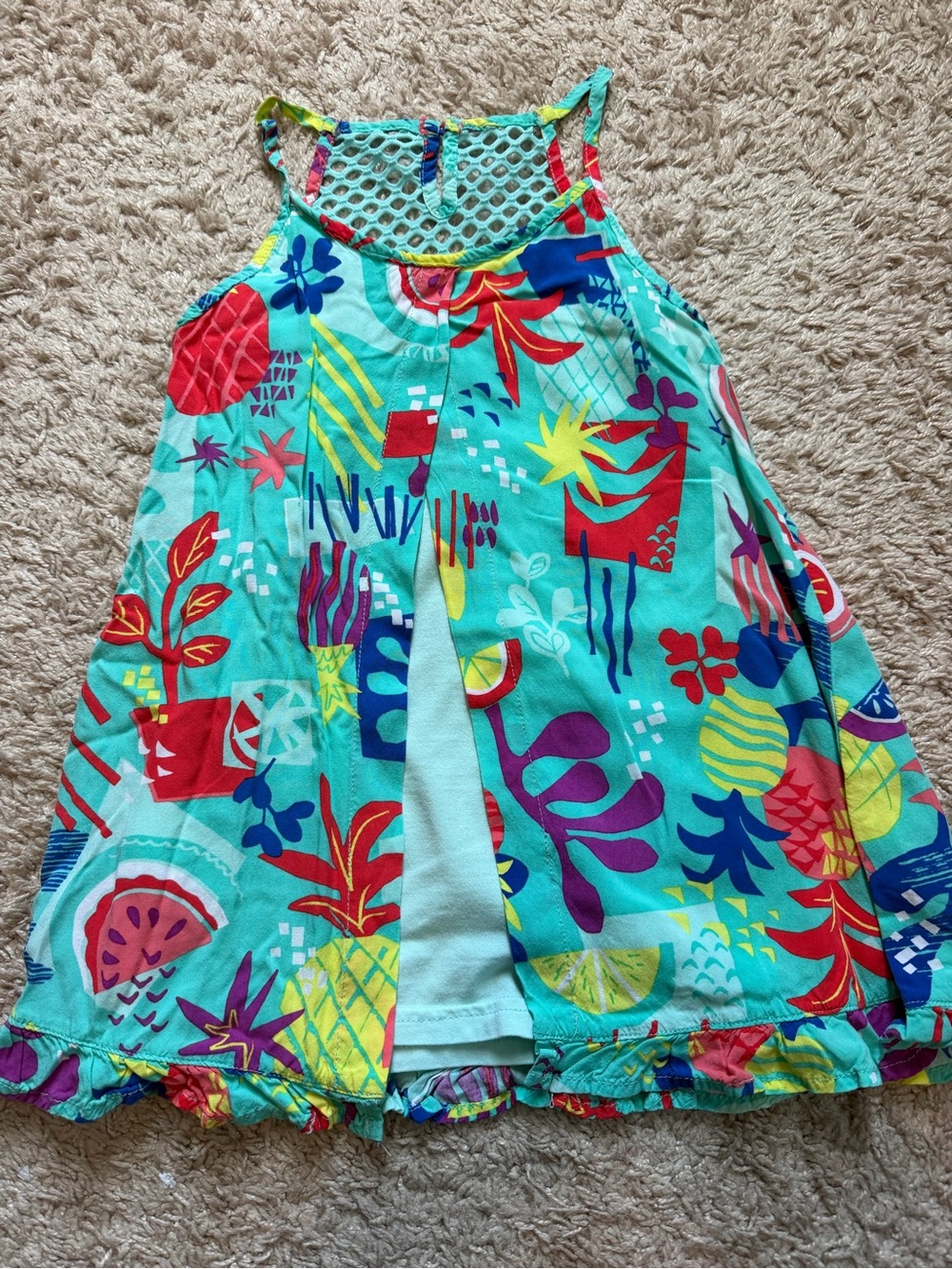 Girls Deux Par Deux Flowy Printed Tunic Tank Top